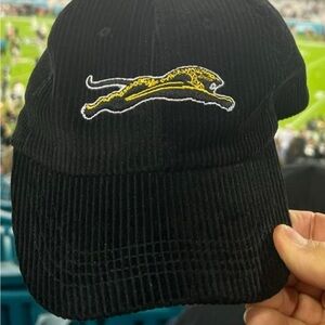 Jacksonville Jaguars Corduroy Brass Closure Dad Hat Slouch Fit Cotton Black cap
